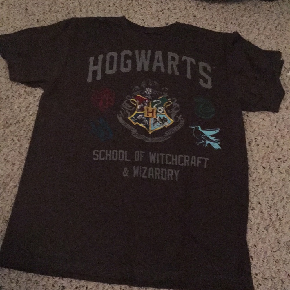 Dark Grey Short Sleeve Harry Potter Hogwarts Tee